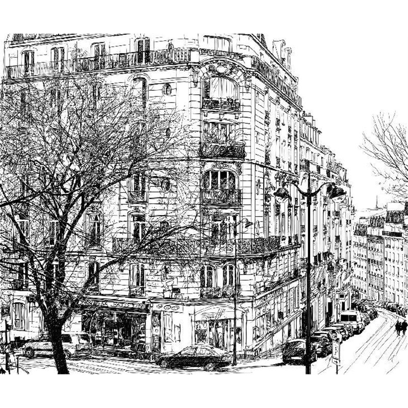 улица города - Фотообои Иллюстрации