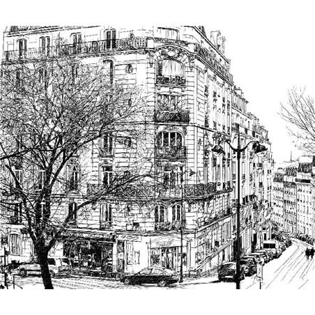 улица города - Фотообои Иллюстрации