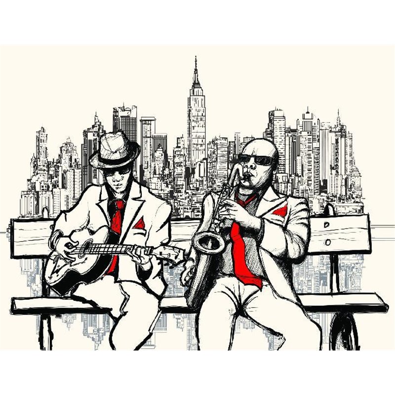 музыканты - Фотообои Иллюстрации