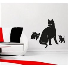 Картина на холсте по фото Модульные картины Печать портретов на холсте Трафарет Кошка с котятами