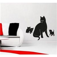 Портреты картины репродукции на заказ - Трафарет Кошка с котятами