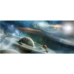 Планета с выдающейся кольцевой системой - Фотообои Космос