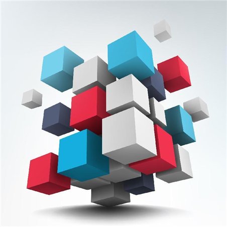 Иллюстрации абстрактных 3d кубов - 3D фотообои|3D фигуры