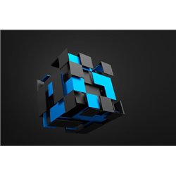 Летающий куб - 3D фотообои|3D фигуры