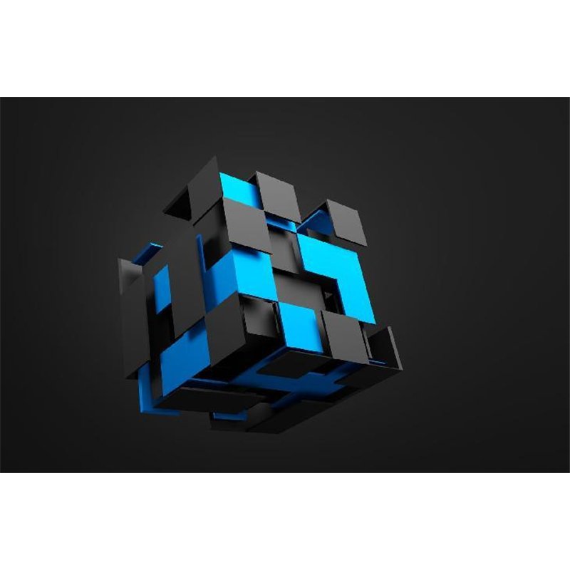 Летающий куб - 3D фотообои|3D фигуры