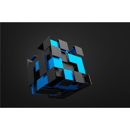 Летающий куб - 3D фотообои|3D фигуры
