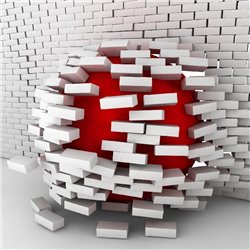 Кирпичная стена - 3D фотообои|3D фигуры