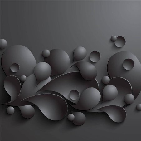 Черный 3D фон - 3D фотообои|3D паттерн