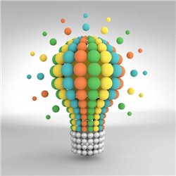 Лампочка с шаров - 3D фотообои|3D фигуры