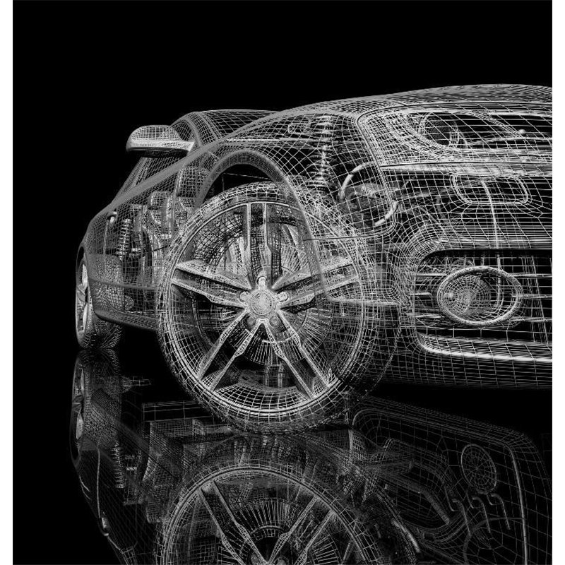 3D модель автомобиля - 3D фотообои|3D фигуры