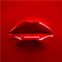 Красные женские губы - 3D фотообои|3D фигуры