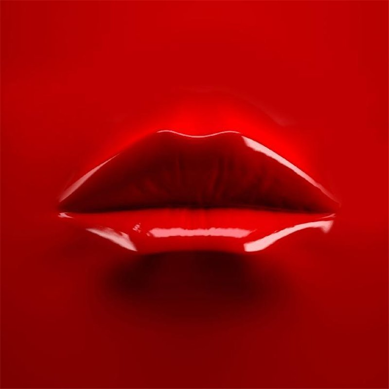 Красные женские губы - 3D фотообои|3D фигуры