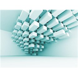 Синяя 3D абстракция - 3D фотообои|Стереоскопические обои