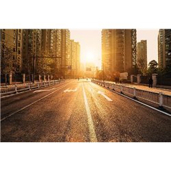 Дорога во время заката - Фотообои Расширяющие пространство