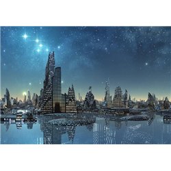 Красивое изображение ночного города - Фотообои Современный город|Ночной город