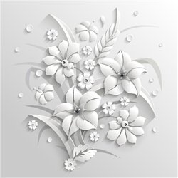 Цветочный 3D орнамент - 3D фотообои|3D цветы