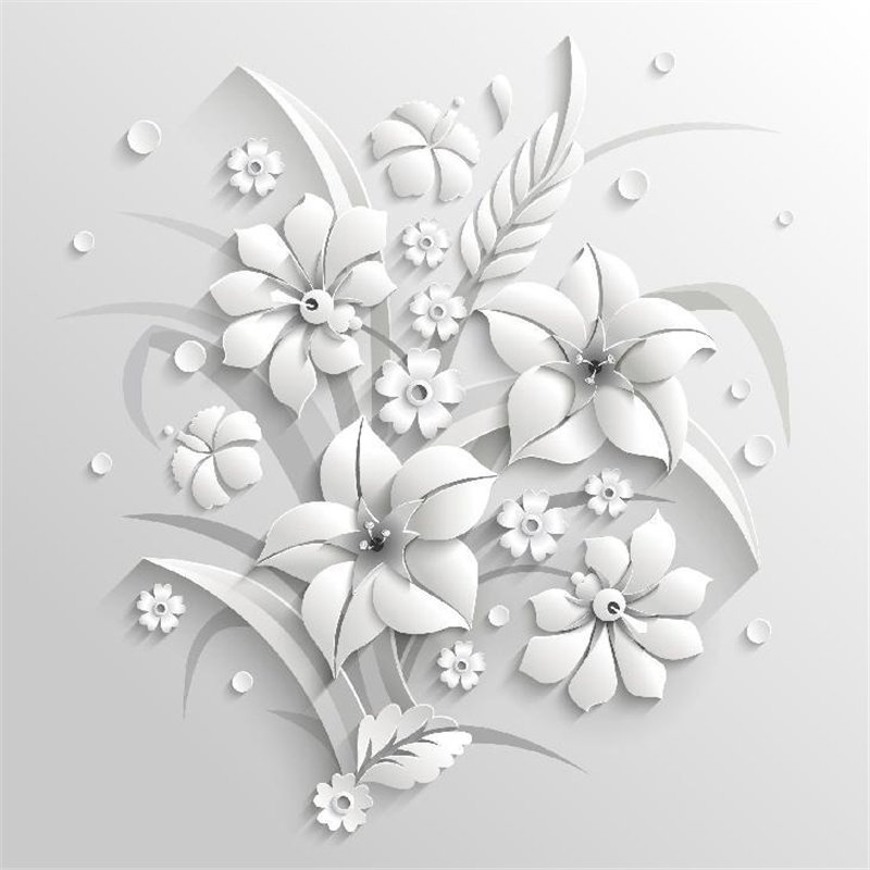 Цветочный 3D орнамент - 3D фотообои|3D цветы