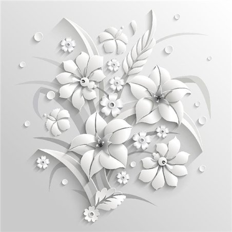 Цветочный 3D орнамент - 3D фотообои|3D цветы