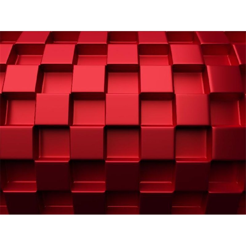 Красные квадраты - 3D фотообои|Стереоскопические обои