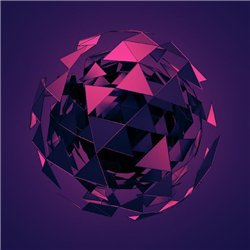 Фиолетовая сфера - 3D фотообои|Стереоскопические обои