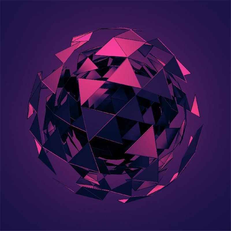 Фиолетовая сфера - 3D фотообои|Стереоскопические обои