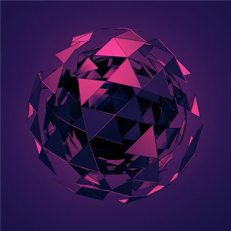 Фиолетовая сфера - 3D фотообои|Стереоскопические обои