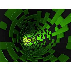 Зеленый туннель - 3D фотообои|Стереоскопические обои