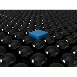 Куб среди шаров - 3D фотообои|3D фигуры
