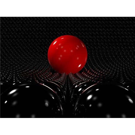 Красный шар - 3D фотообои|3D фигуры