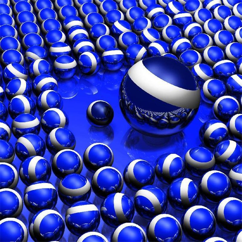 Синие мячи - 3D фотообои|3D фигуры
