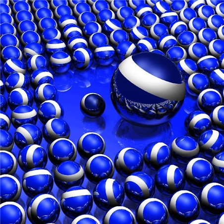 Синие мячи - 3D фотообои|3D фигуры
