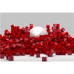 Шар среди квадратов - 3D фотообои|Стереоскопические обои
