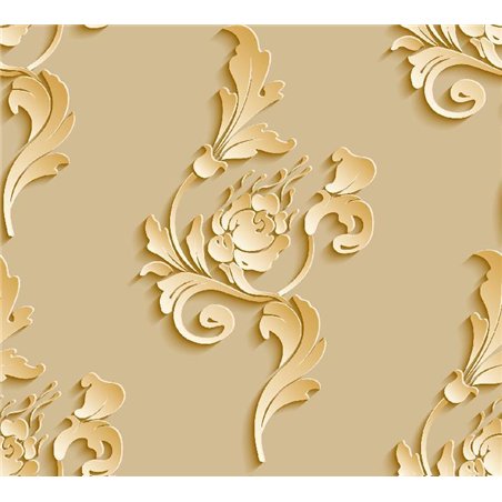 Золотистый орнамент - 3D фотообои|3D паттерн