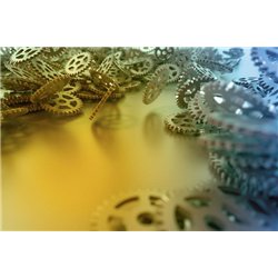 Россыпь шестиренок - 3D фотообои|Стереоскопические обои