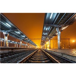 Ночной перрон - Фотообои Расширяющие пространство