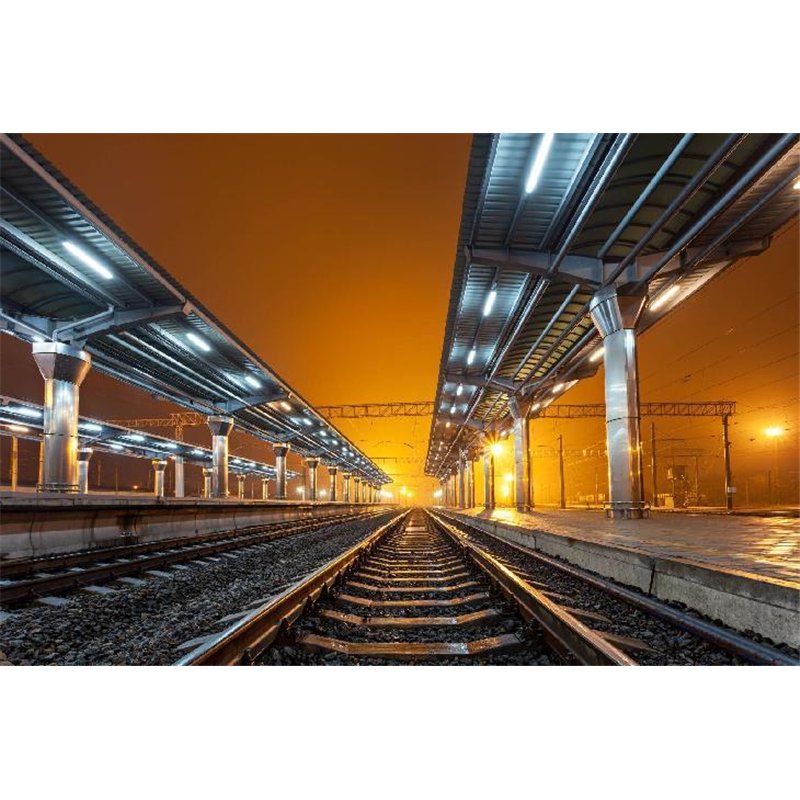 Ночной перрон - Фотообои Расширяющие пространство