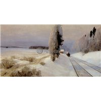 Портреты картины репродукции на заказ - Зимний пейзаж, Бёхово