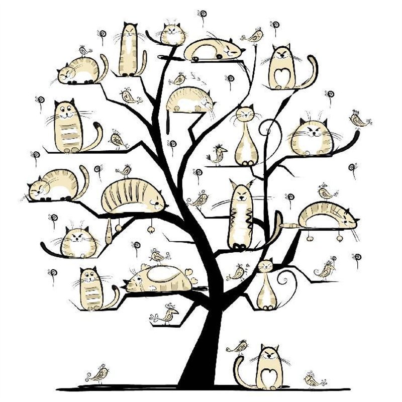Котики на дереве - Фотообои детские
