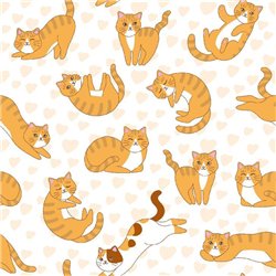 Рыжие котики - Фотообои паттерн