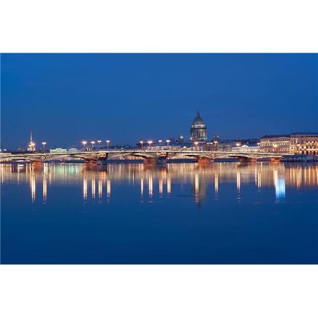 Ночная панорама Санкт-Петербурга - Фотообои Современный город|Санкт-Петербург