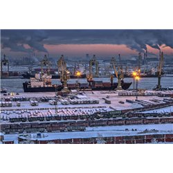 Порт - Фотообои Современный город|Санкт-Петербург