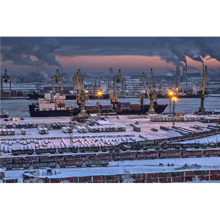 Порт - Фотообои Современный город|Санкт-Петербург