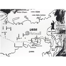 Картина на холсте по фото Модульные картины Печать портретов на холсте Карта СССР, ракетные базы