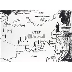 Карта СССР, ракетные базы - Модульная картины, Репродукции, Декоративные панно, Декор стен