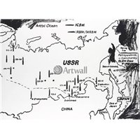 Портреты картины репродукции на заказ - Карта СССР, ракетные базы