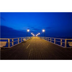 Ночной причал - Фотообои Расширяющие пространство