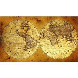 Северное и Южное полушария - Фотообои карта мира