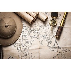 Карта путешествий - Фотообои карта мира
