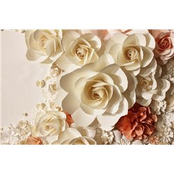 Бумажные розы - 3D фотообои|3D цветы