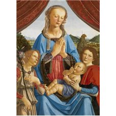 Картина на холсте по фото Модульные картины Печать портретов на холсте Мадонна с младенцем и двумя ангелами, совместно с Веррокьо
